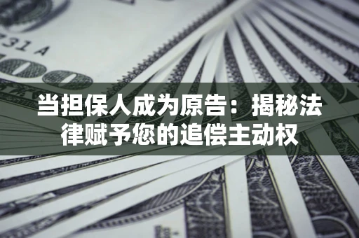 北京当担保人成为原告:揭秘法律赋予您的追偿主动权 北京当担保人成为原告:揭秘法律赋予您的追偿主动权